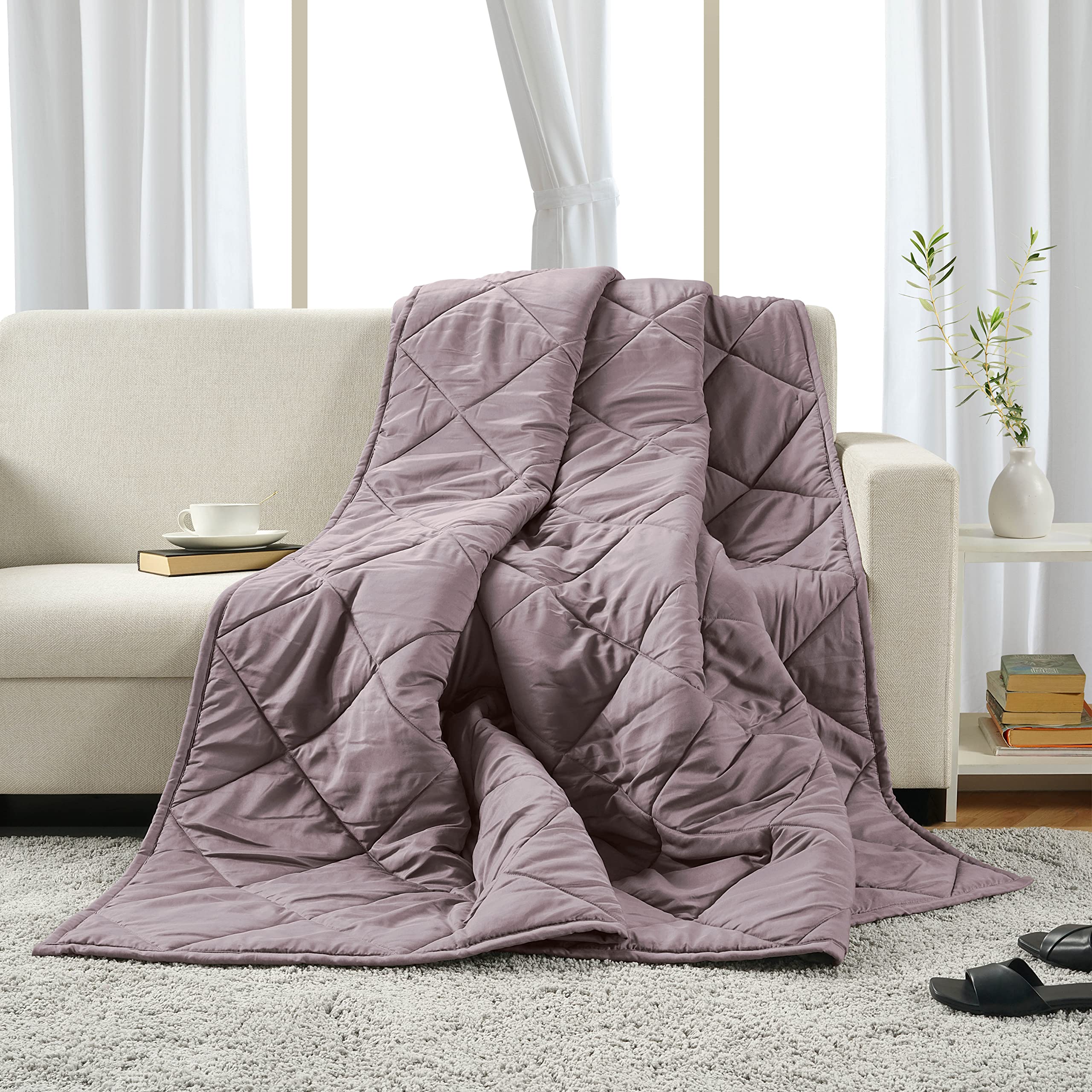 LANE LINEN Lightweight Microfiber Comforter Blanket - Twin Size 90