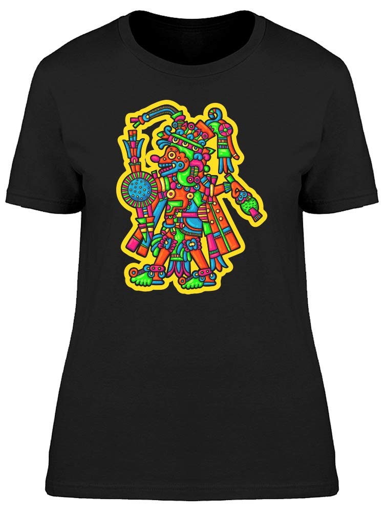 Smartprints Colorful Mayan Man Graphic T-Shirt for Men | Soft Cotton Crewneck Tee | Casual Wear, Festival Outfit & Vacation Style