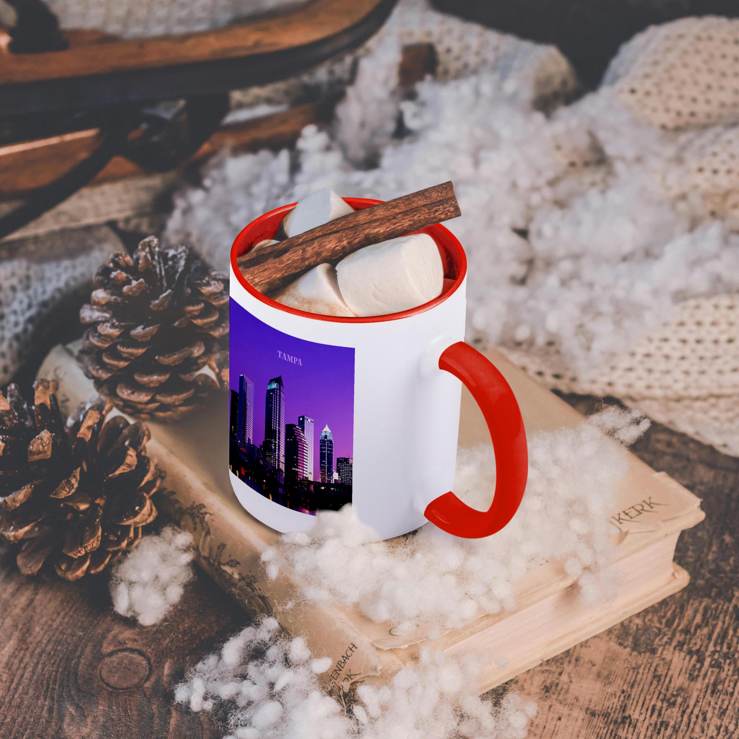3dRose 15oz Two-Tone Red and White Ceramic Coffee Mug - Perfect for Home, Office, or Gift Giving