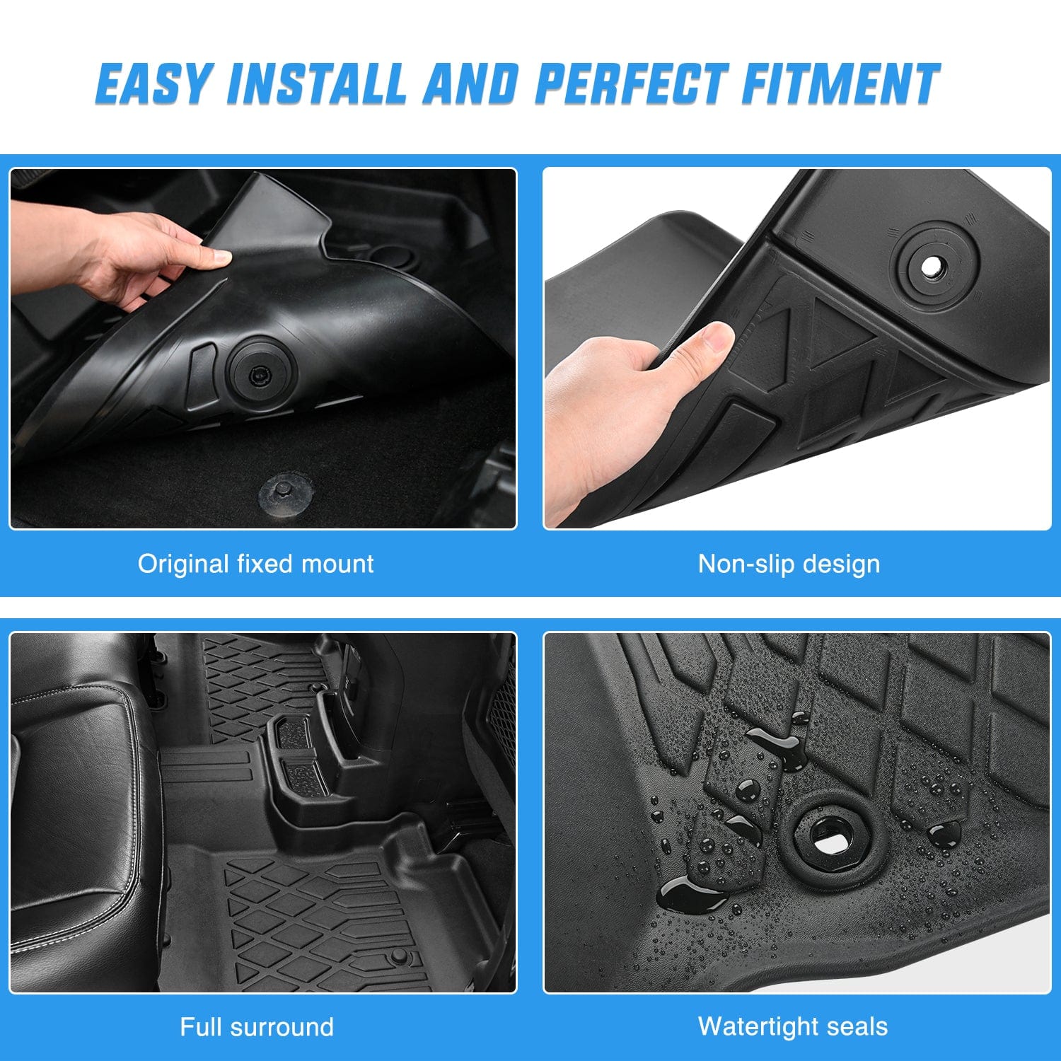 Premium TPE Floor Mats for BMW X3 (2018-2025) & X4 (2019-2024) - All Models 30i/M40i/30e/M/xDrive - Custom Fit All-Weather Protection - Perfect for Daily Driving, Road Trips & Off-Road Adventures