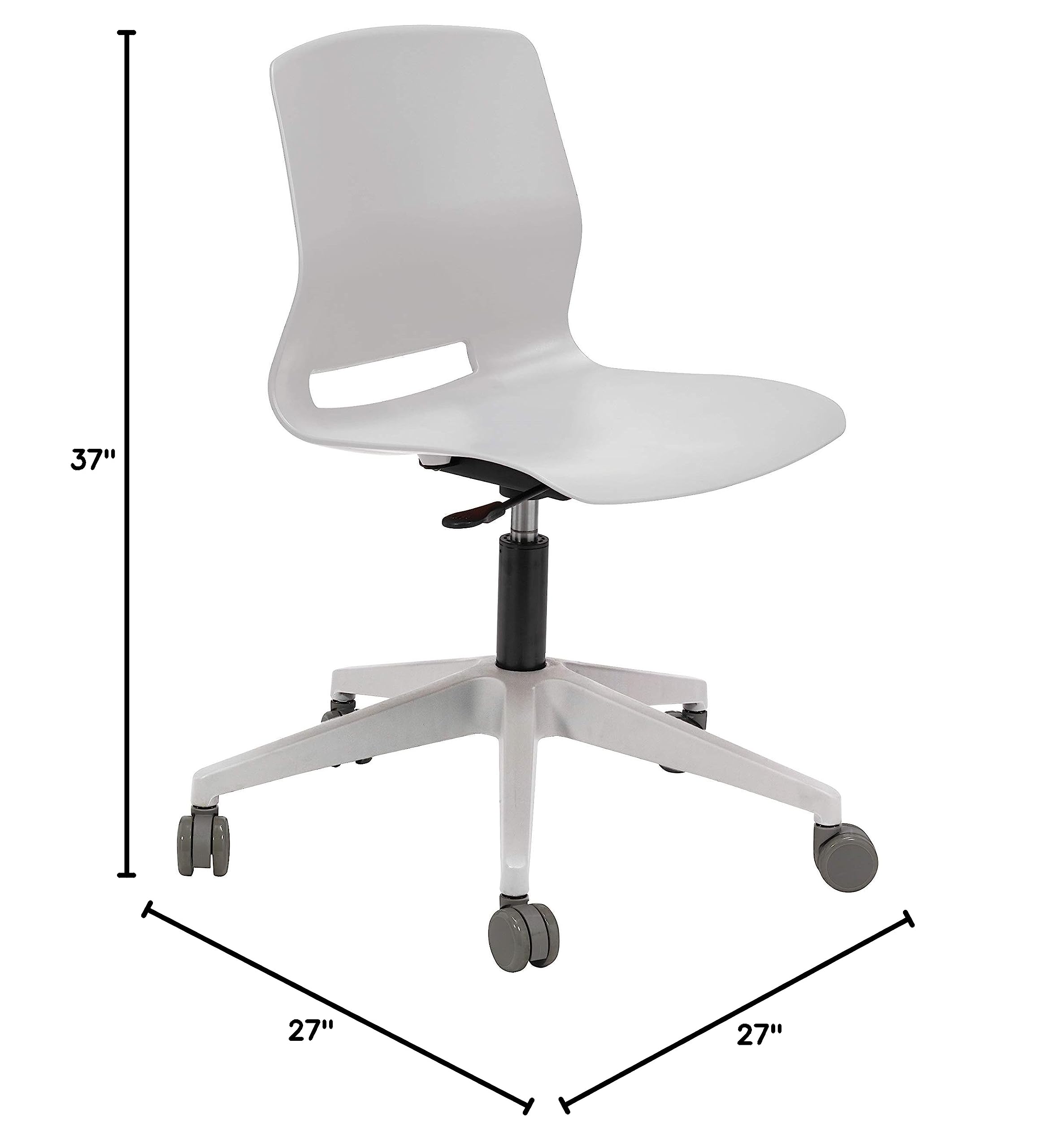Ergonomic Lola Office Chair - Light Grey Mesh Back, Adjustable Height, Swivel & Rolling Wheels - Perfect for Home Office, Gaming, and Workspaces