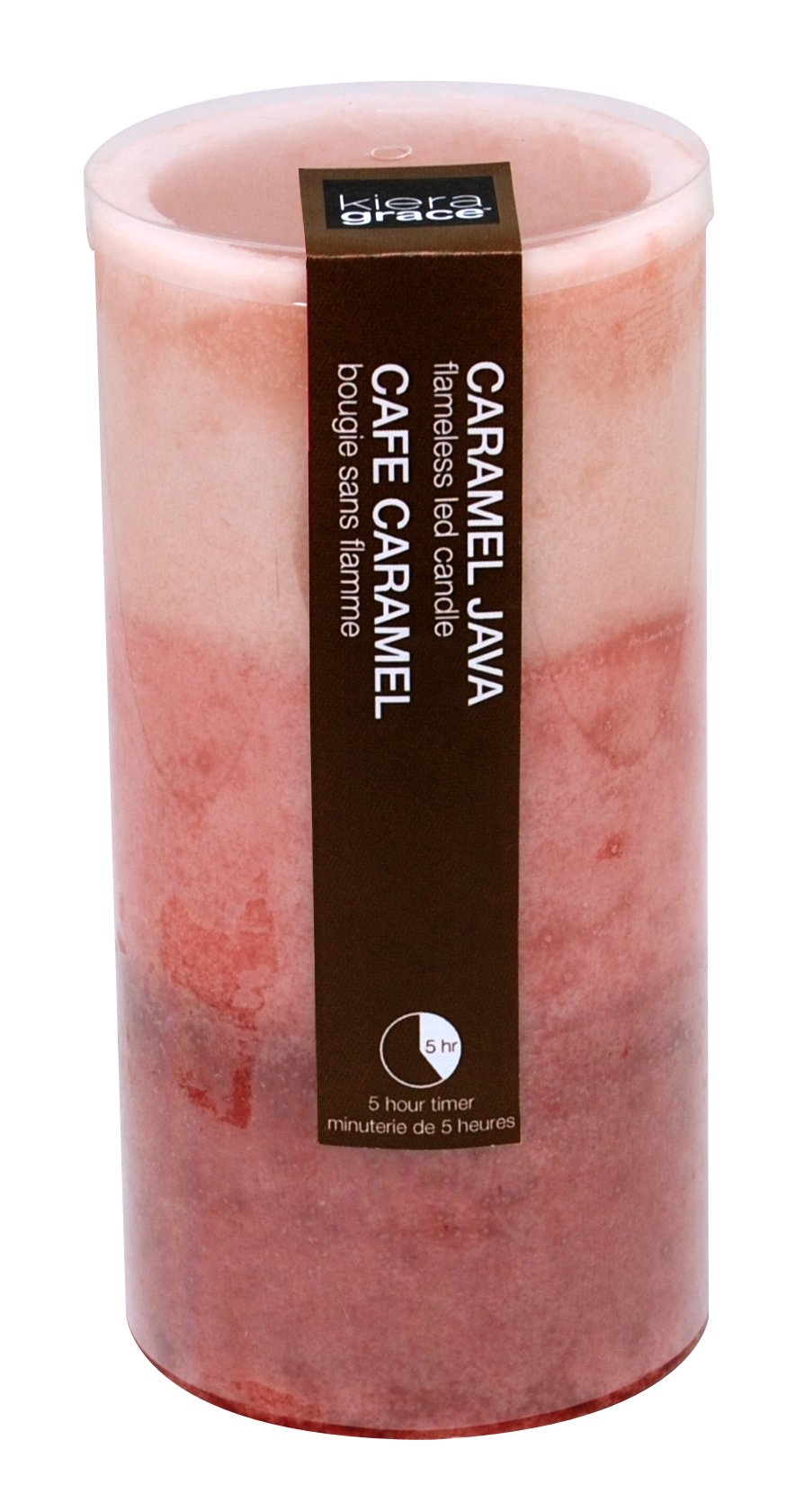 Kieragrace Tri-Layer LED Pillar Candle with Timer - 3x6 Inch Caramel Java Scented Flameless Candle for Home Decor, Wedding Centerpieces & Relaxation