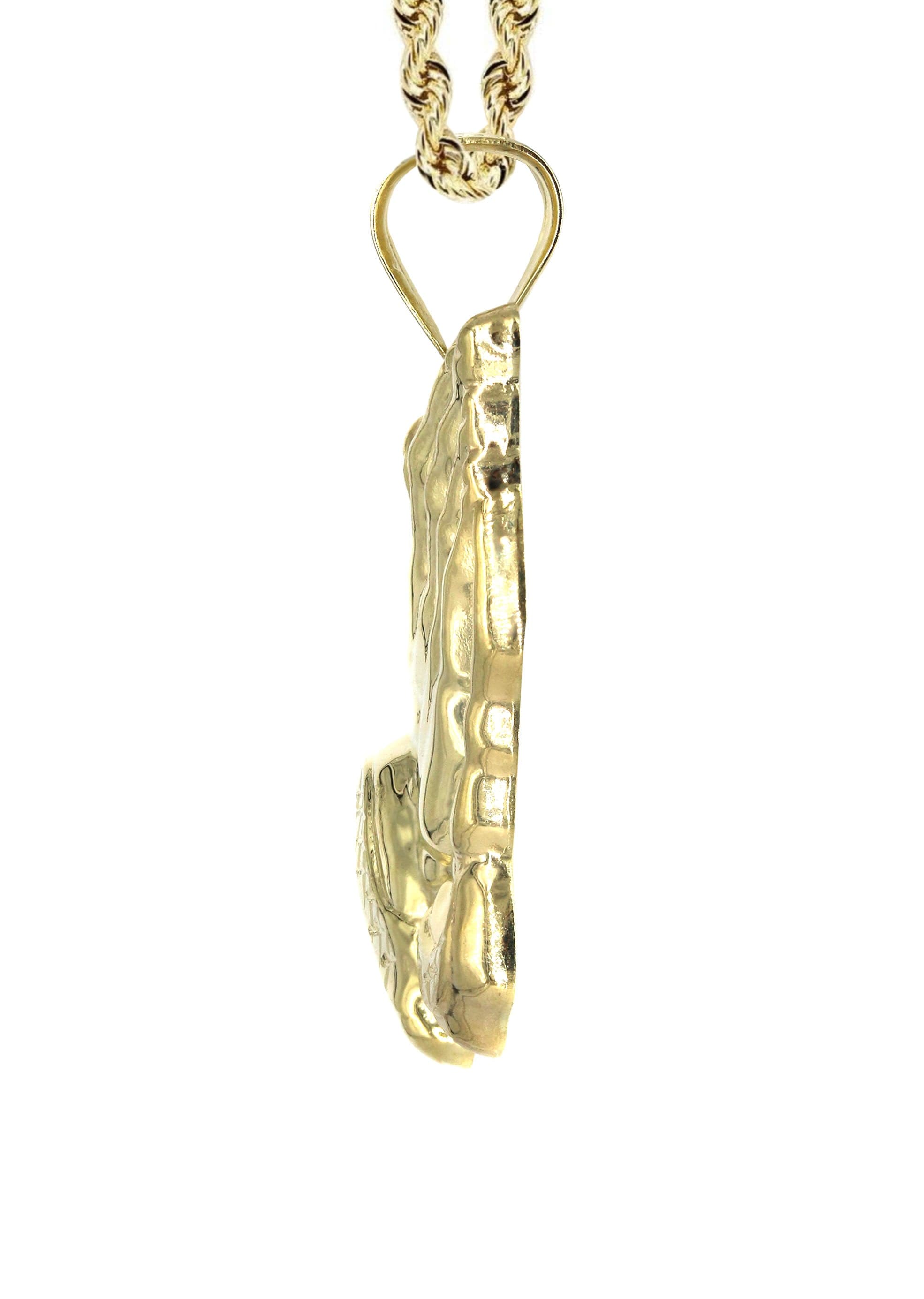 10K Yellow Gold Praying Hands Pendant Necklace for Women - 12.6 Grams Religious Jewelry Gift for Baptism, First Communion & Spiritual Occasions