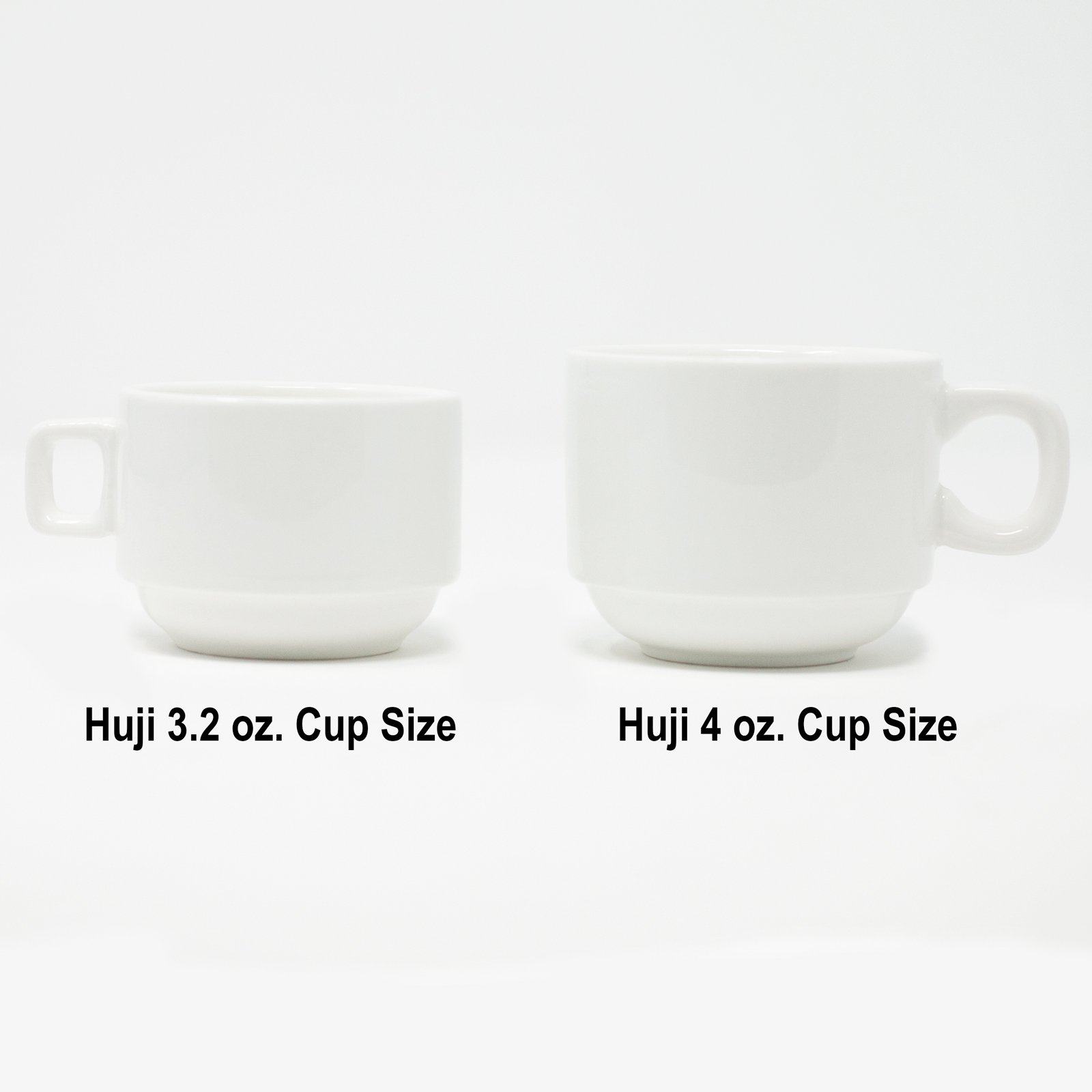 Premium Huji Fine Porcelain 3.2 oz Espresso Cups Set - Turkish Tea & Coffee Cups with Saucers, 8-Piece Drinkware Gift Set for Home, Cafe & Restaurant Use