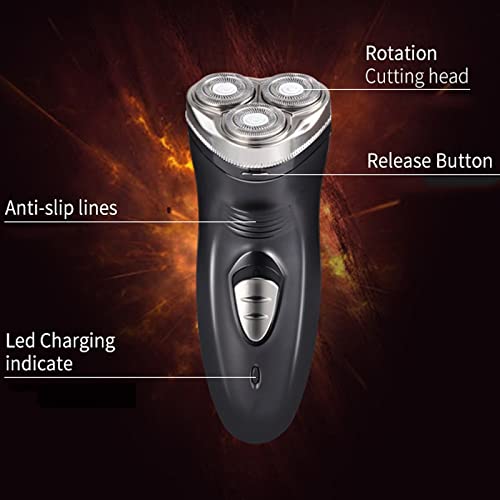 Electric Head Shaver for Bald Men - 3D Floating Triple Blade Beard Trimmer & Facial Razor for Smooth Shaving | Perfect for Daily Grooming, Travel & Professional Use