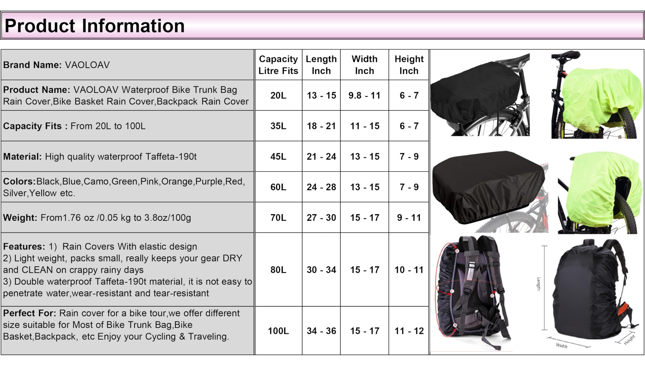 Waterproof Bike Rear Rack Cover - Durable Bicycle Trunk Rain Protector for Commuting, Touring & Outdoor Adventures