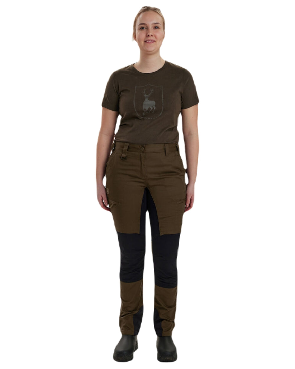 Deerhunter Lady Roja Women's Casual Trousers - High Waist Stretch Pants for Outdoor Hiking & Travel