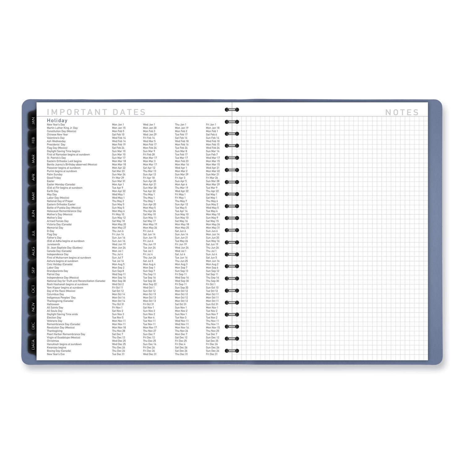 AT A GLANCE® 2025 Weekly & Monthly Planner - 11.38 x 9 Inches, Slate Blue Cover, January to December Calendar - Perfect for Office, School & Home Organization