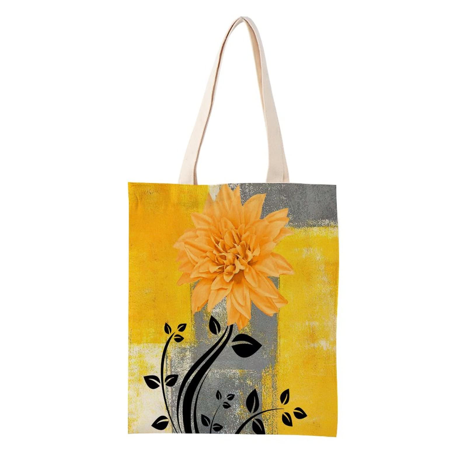 Stylish Canvas Shoulder Bag - Abstract Dahlia Print Tote for Books & Daily Essentials | Perfect Birthday Gift for Women, Girls & Teens | School, Work, Travel & Shopping Companion