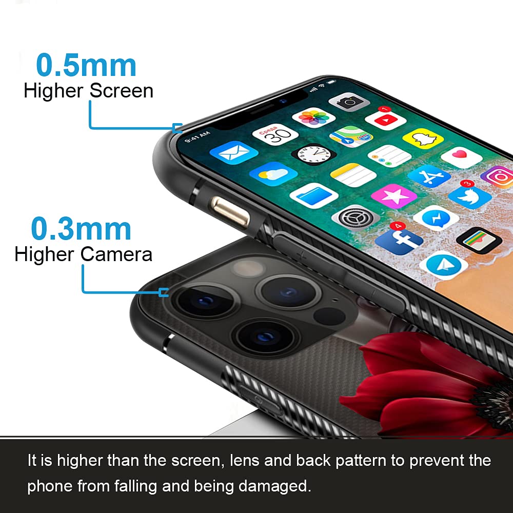 iPhone 12 Pro Max Case (6.7 inch) - Floral Butterfly Design Hard PC Back with Soft TPU Bumper, Non-Slip Protective Cover for Women | Perfect for Everyday Use, Work & Travel