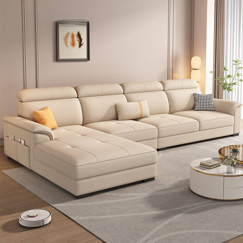 L-Shaped Sectional Sofa with Left Chaise & Button Tufted Design - Modern Living Room Furniture for Small Spaces & Apartments