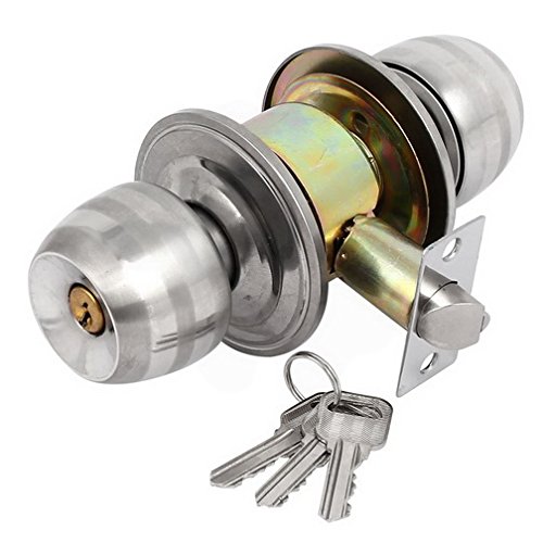 **Household Metal Privacy Round Door Knob Lock with Keys - Secure Bedroom, Bathroom, Closet & Interior Doors - Ideal for Home, Office & Rental Properties**