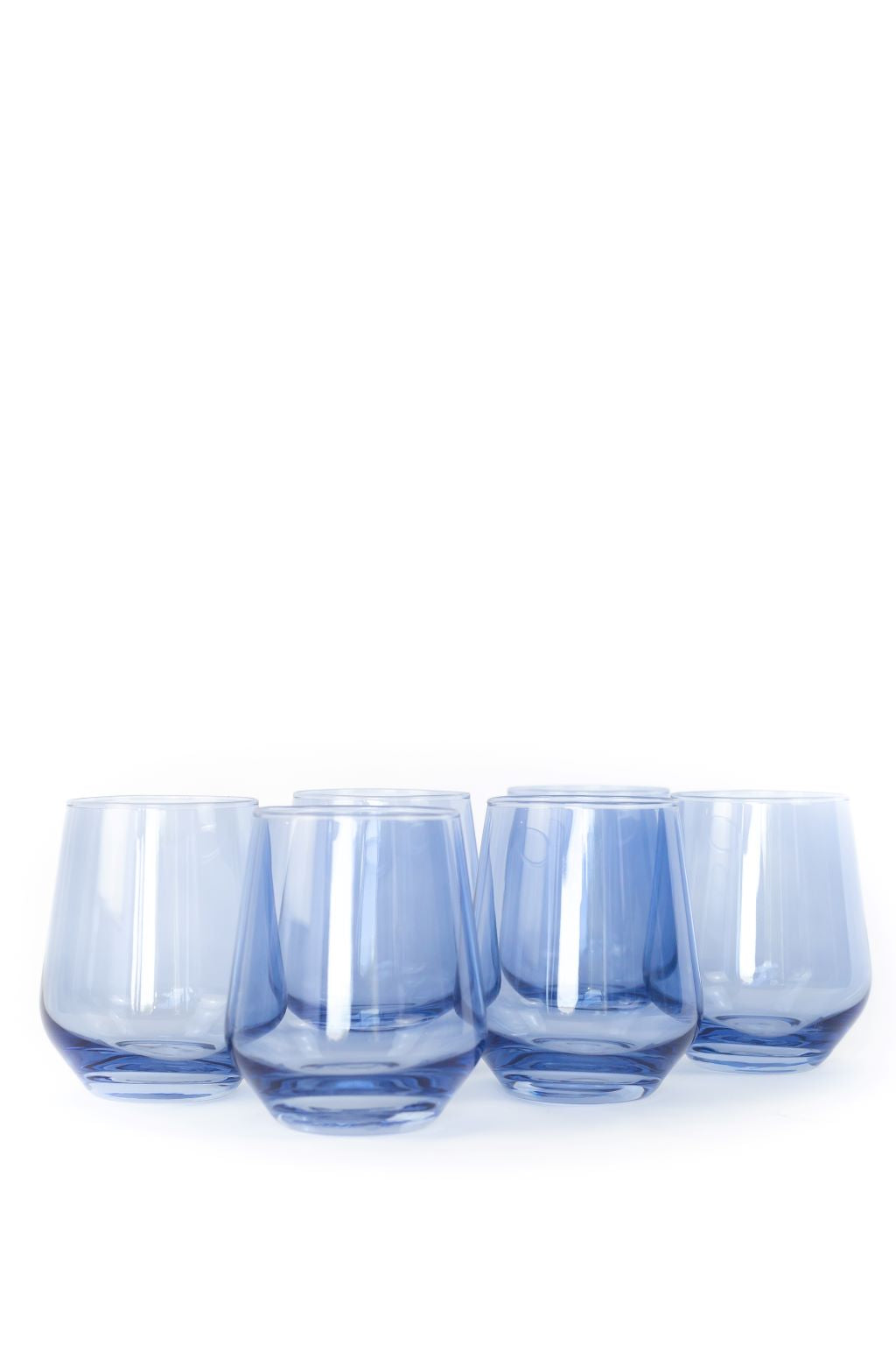 Premium Estelle Colored Stemless Wine Glasses Set of 6 - Cobalt Blue for Parties, Weddings & Home Entertaining