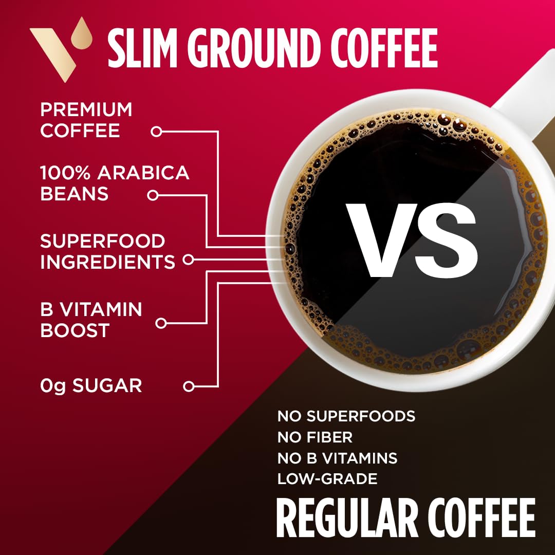 Vitacup Slim Instant Coffee Packets & Ground Coffee Bundle - 24 Single Serve Coffee Sticks & 11 oz Bag of Premium Ground Coffee - Perfect for Travel, Office & Home Brewing