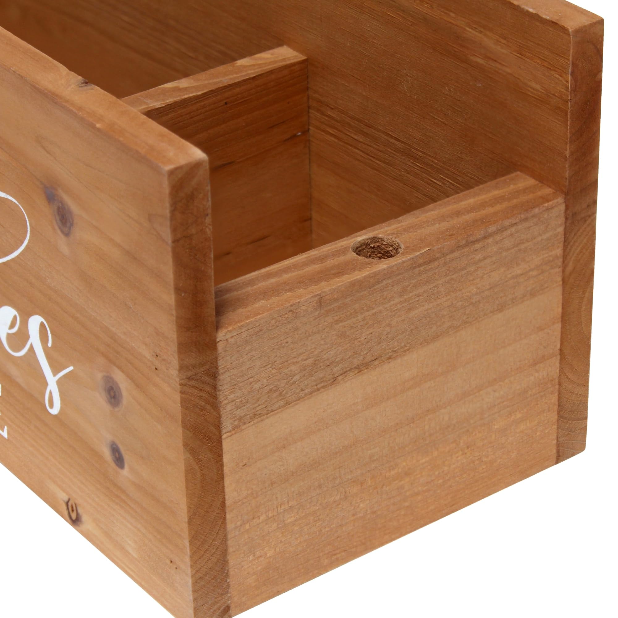 Farmhouse Wooden Kitchen Countertop Organizer with Marker Slot - Elegant HG2035-NWD Pantry Picks for Home, BBQ & Events - Natural Wood Decor for Tables, Kitchens & Dining Areas