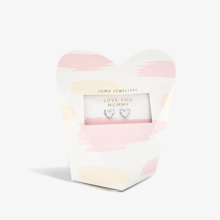 Joma Jewellery Mother's Day Gift Box - Sterling Silver 'Love You Mummy' Heart Earrings for Women | Perfect Birthday, Anniversary & Valentine's Day Present