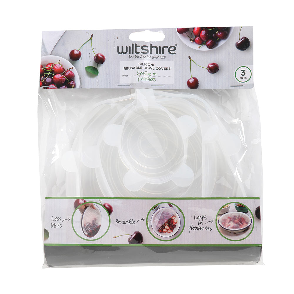 Reusable Silicone Bowl Covers - 3 Pack Eco-Friendly Food Storage Lids for Kitchen, Refrigerator & Meal Prep - Stretchable & Airtight for Freshness