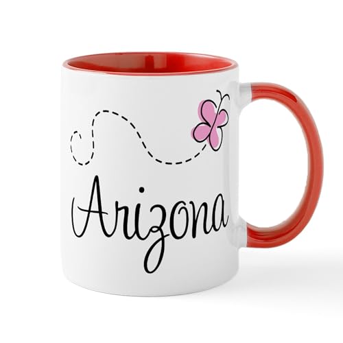 White/Red Inside - Butterfly Arizona Mug