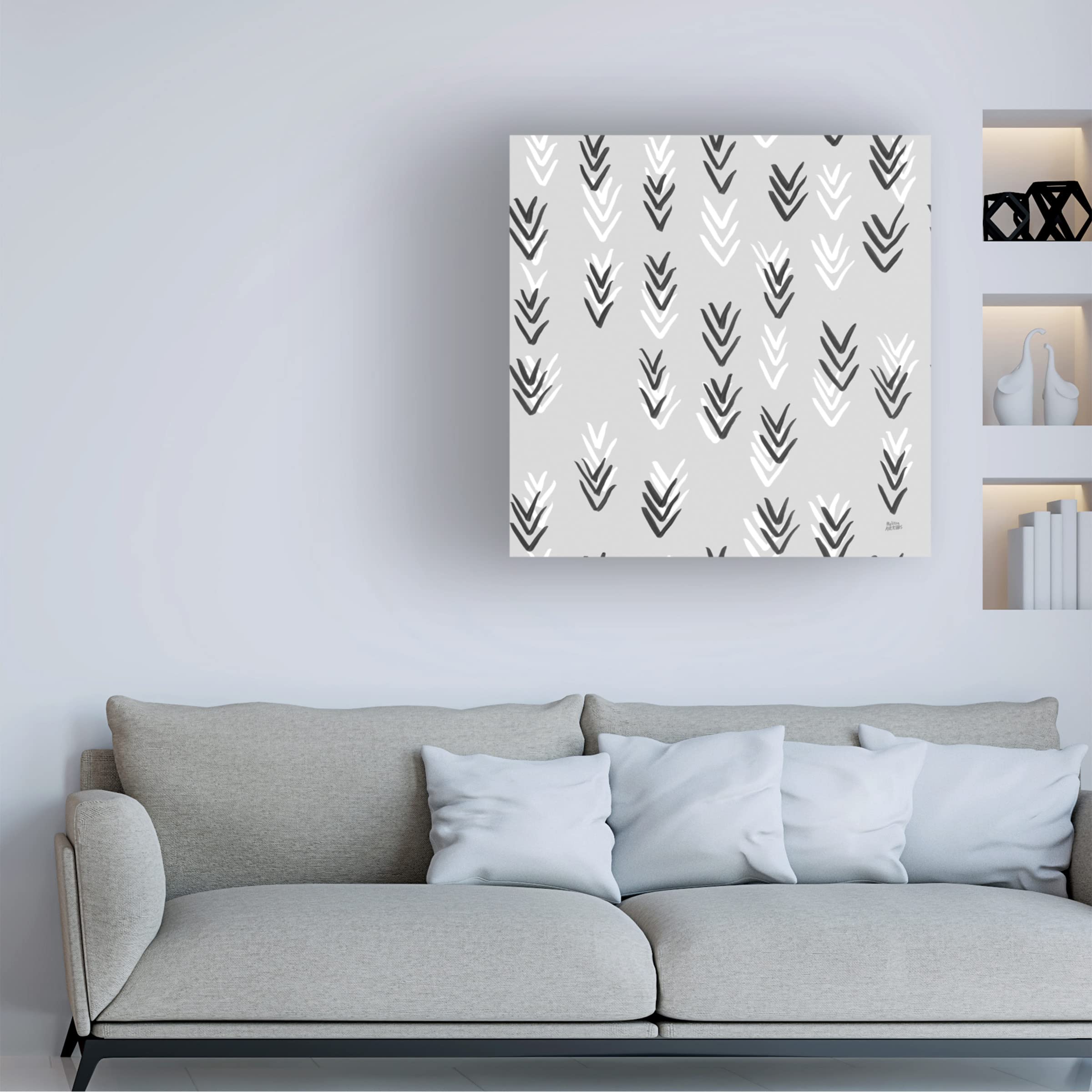 Scandy Baby Pattern VIIC Canvas Art by Melissa Averinos - Scandinavian Nursery Decor, Modern Baby Room Wall Art, Playroom & Kids Bedroom Decor