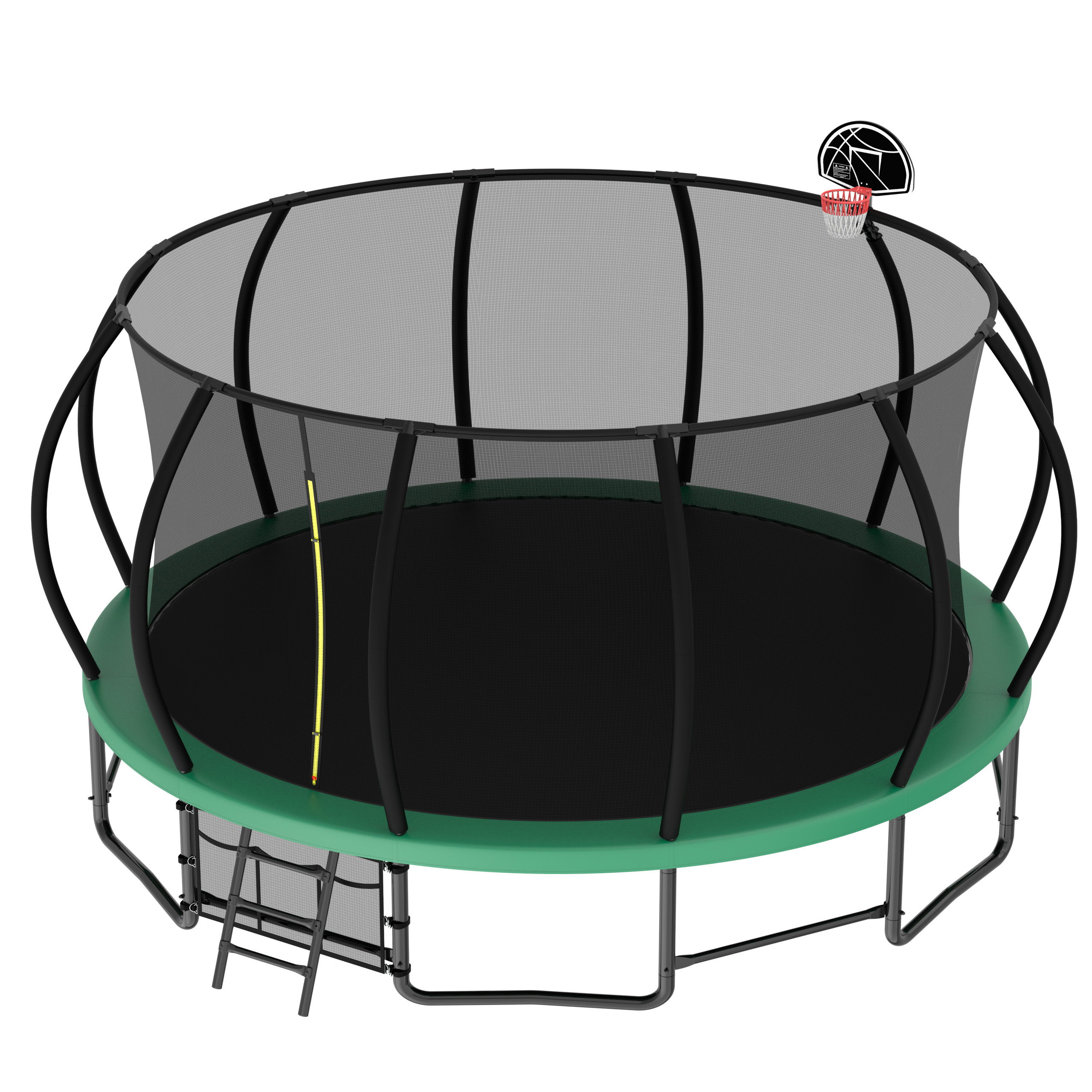 16FT Heavy Duty Outdoor Trampoline for Kids & Adults - ASTM Approved Pumpkin Shape with Anti-Rust Coating & Curved Poles | Perfect for Backyard Fun, Exercise, and Family Bonding