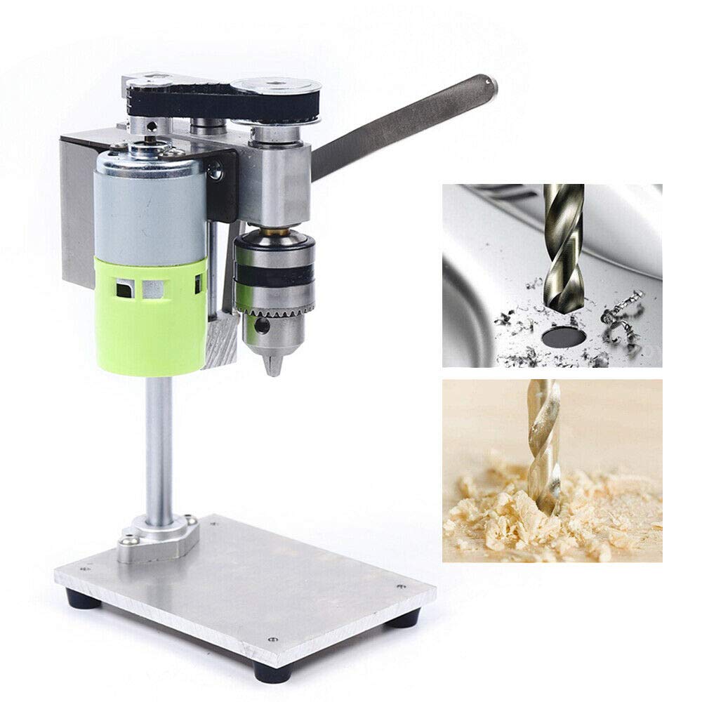 100W Electric Bench Drill Press Stand - Mini Drill Press Machine for Woodworking & Metalworking - 100-240V Power - Perfect for DIY Projects, Home Workshops & Small Crafts