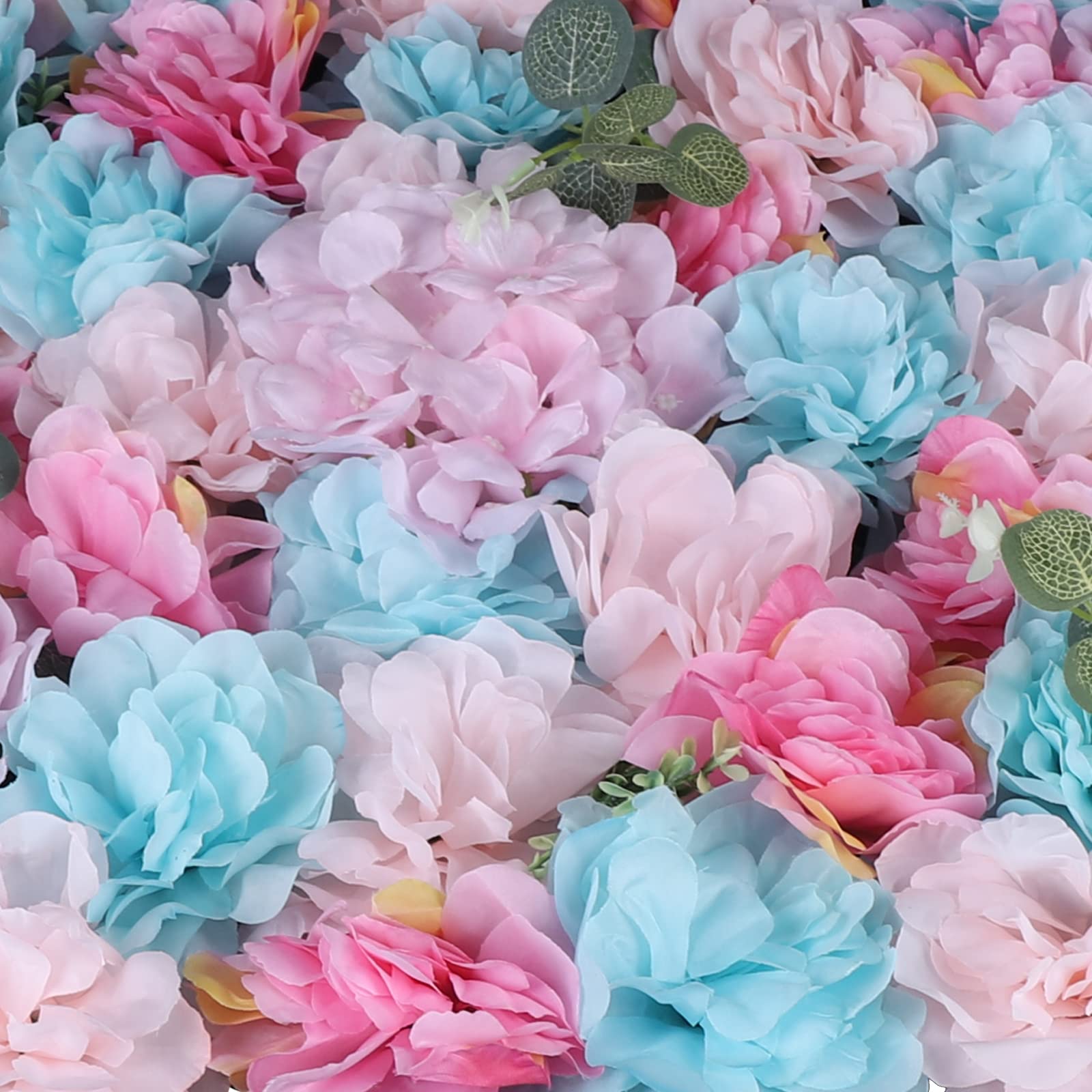 12 Pcs Artificial Rose Flower Wall Panels - 60x40cm Fake Floral Backdrop for Wedding, Party, Home Decor, Romantic Bouquet Wall Decoration | Perfect for Photo Booth, Baby Shower & Event Backgrounds