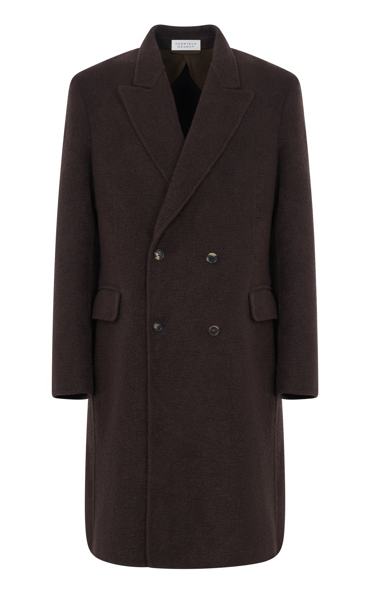 Luxury Mcaffrey Coat in Chocolate Brown - Double Faced Recycled Cashmere for Women | Warm Winter Coat for Office, Travel & Special Occasions