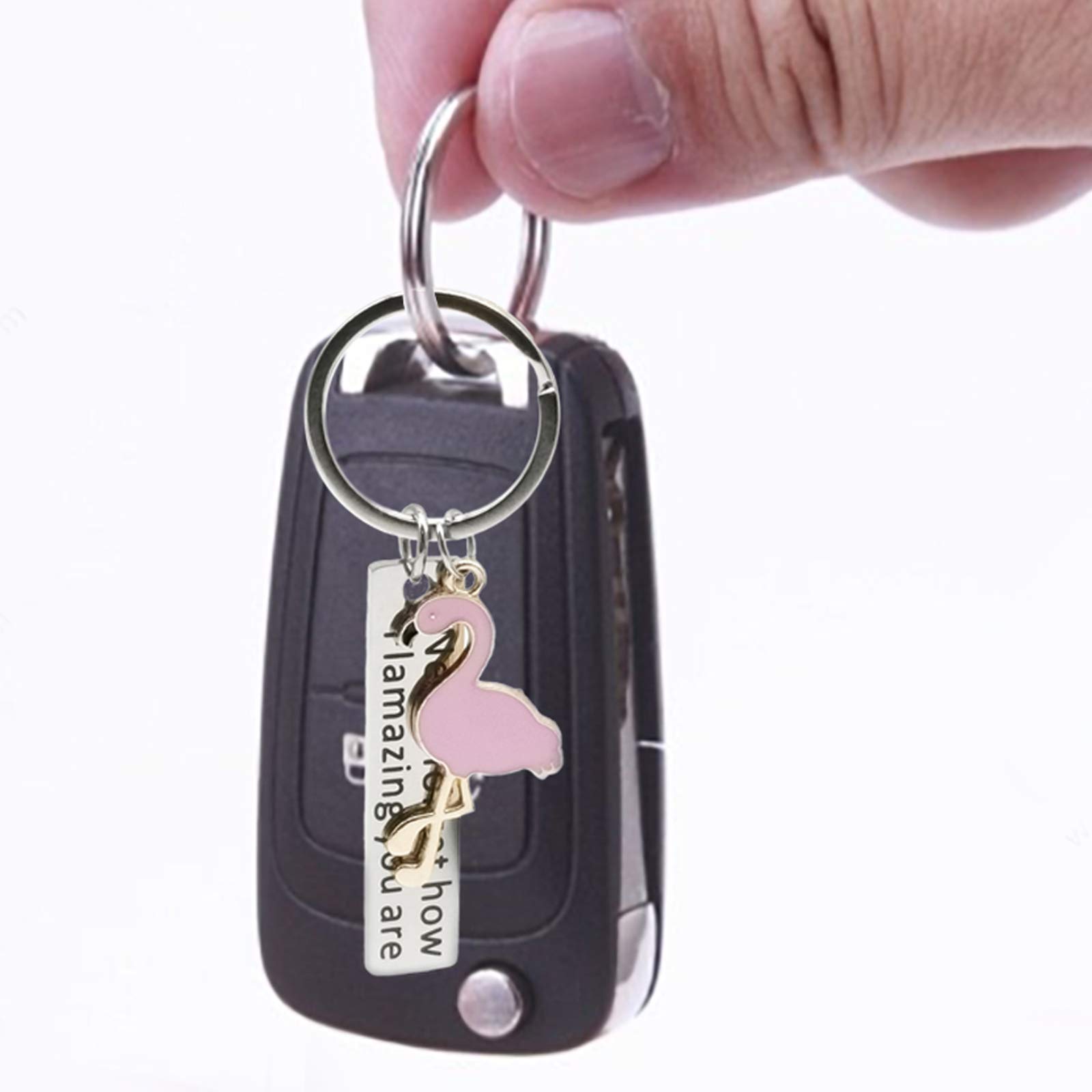 Flamingo Keychain for Women - Motivational Gifts with 'Never Forget How Flamazing You Are' Message - Perfect for Birthday, Graduation, and Friendship Gifts