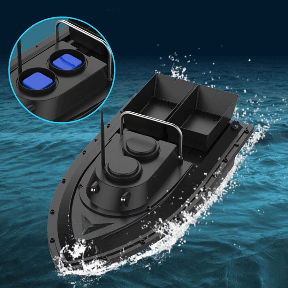 XUEMANSHOP Fishing Bait Boat with Built-in 5200mAh Battery, 500m Remote Control Auto Cruise Camouflage Bait Boat for Lakes, Ponds & Rivers - Perfect for Carp Fishing, Catfish & Freshwater Angling