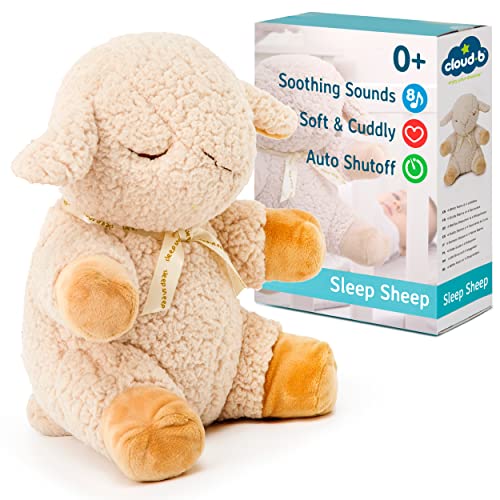 Cloud b Sound Machine with White Noise & Soothing Sounds - Cuddly Stuffed Animal Sleep Sheep | Adjustable Volume, Timer & Auto-Shutoff | Perfect for Baby Nursery, Toddler Bedtime & Relaxation