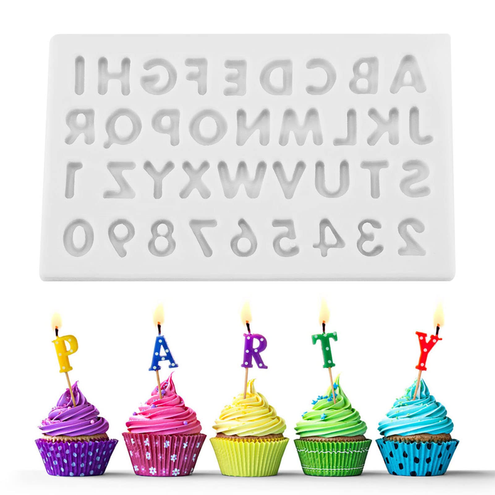 Premium Silicone Letter Molds for Candy, Cake, Fondant & Chocolate Decorating – Gray | DIY Baking Tools for Parties, Weddings & Holidays