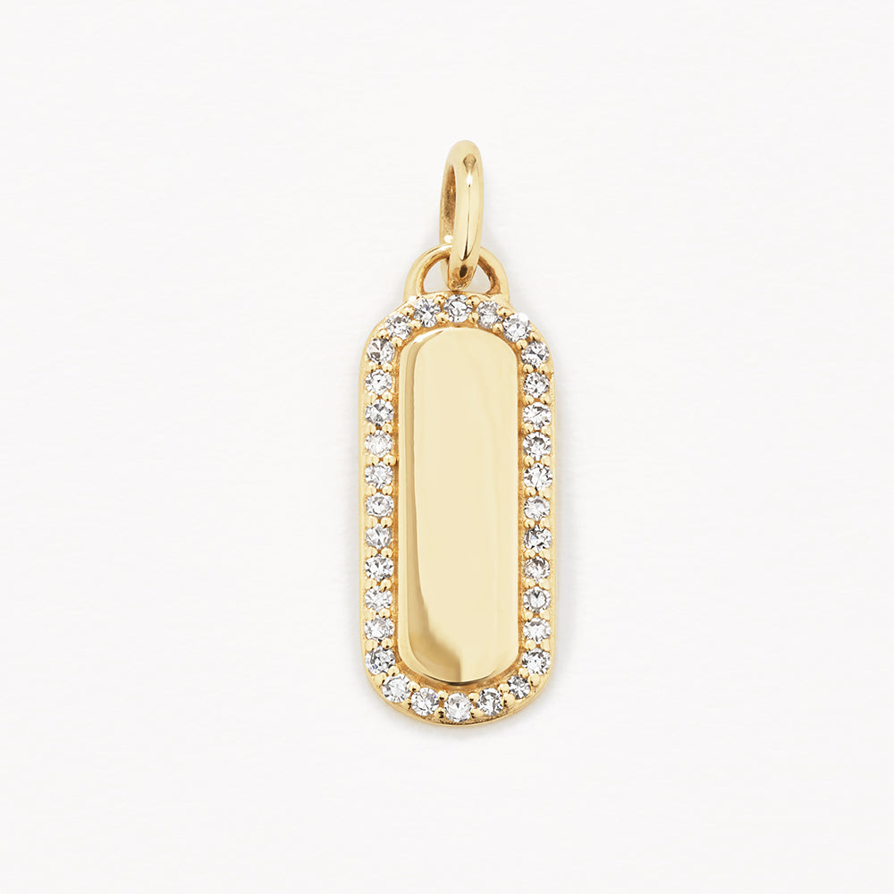 10K Gold Engravable Bar Necklace with Diamond Accent - Perfect for Personalized Gifts, Anniversaries & Special Occasions
