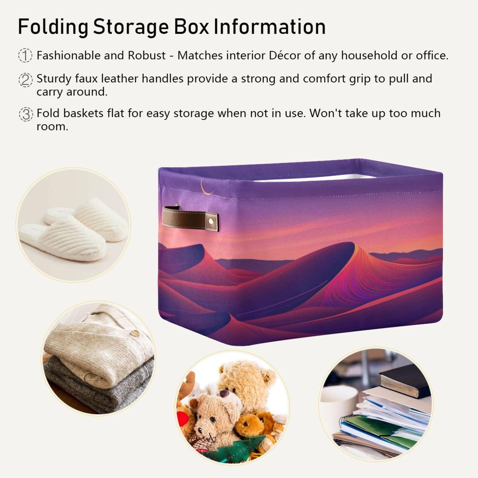 Large Fabric Storage Bins with Handles - Closet & Shelf Organizers for Clothes, Toys & Home Decor