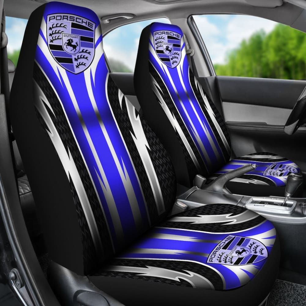 Premium 2-Piece Front Porsche Seat Covers - Blue (Part #144627) | Universal Fit for Porsche Models | Car Interior Protection & Style Upgrade