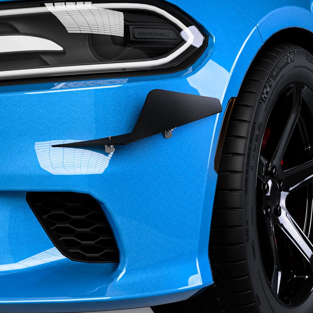 Vicrez L2R Front Bumper Canards vz102231 for Dodge Charger SRT 2015-2022 | High-Performance Aero Upgrade | Perfect for Racing & Street Customization