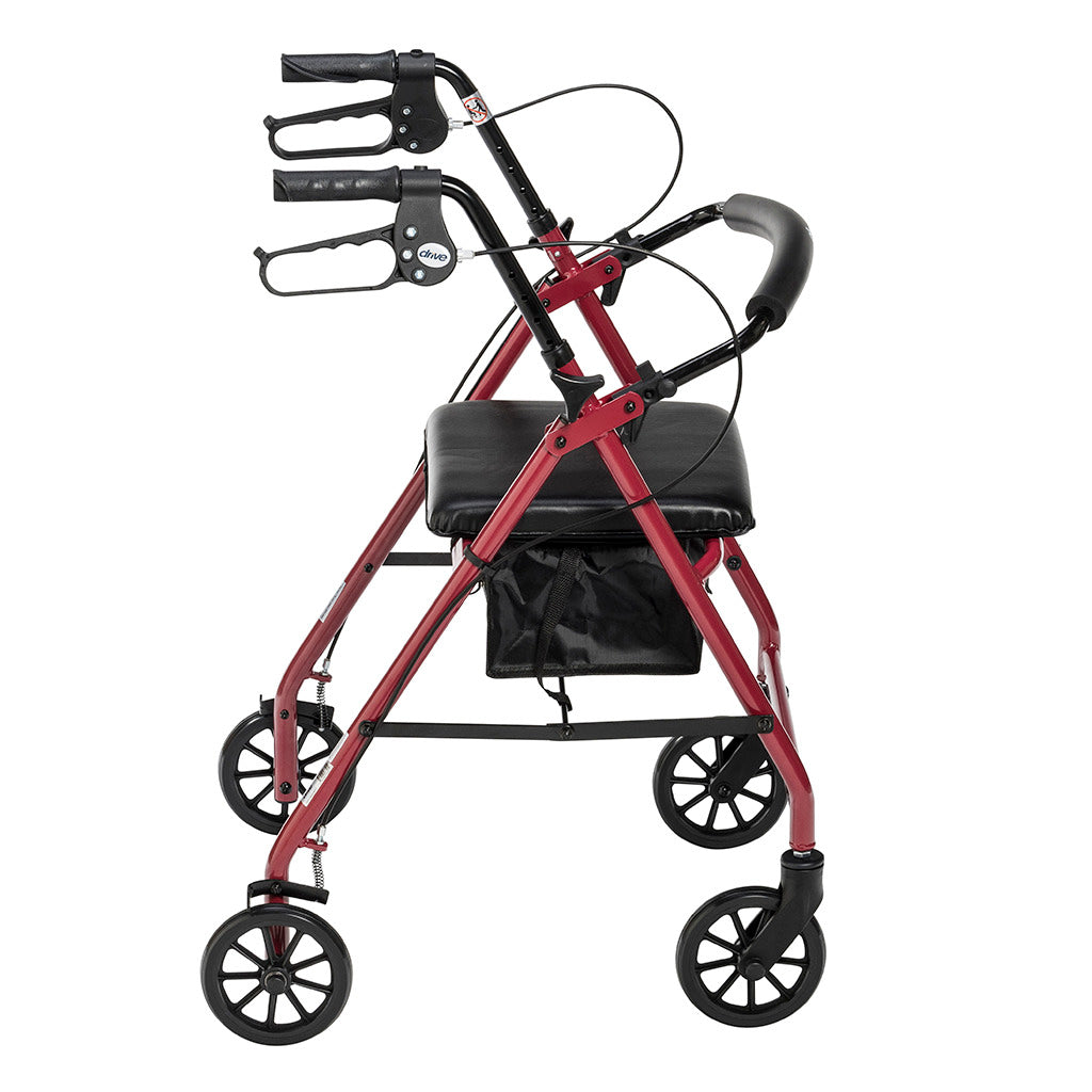 6-Wheel Drive Rollator Walker for Seniors & Adults - Lightweight Mobility Aid with Seat & Basket - Ideal for Indoor & Outdoor Use, Shopping & Travel