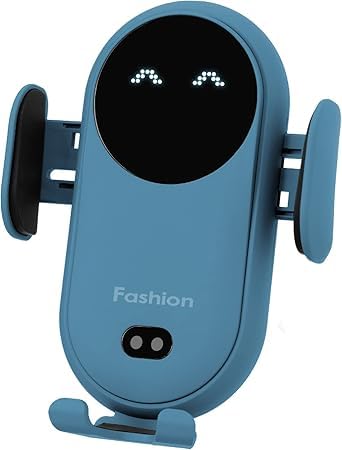 15W Qi Fast Wireless Car Charger Mount - Auto Clamping Air Vent Phone Holder for iPhone 16/15/14/13/12 Pro Max & Samsung Galaxy S22/S21/S20/Note 20 (Blue) | Perfect for Commuting & Road Trips