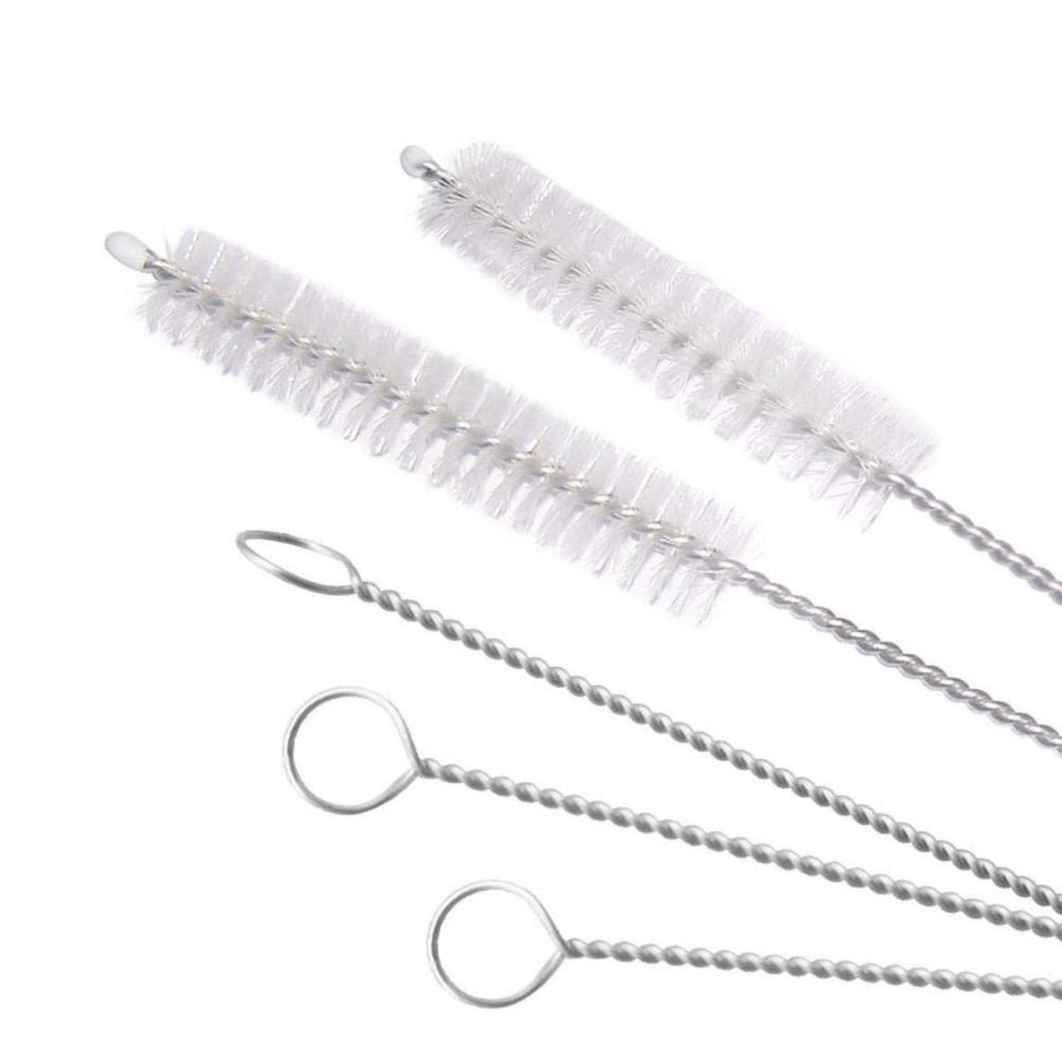 NYRWANA 360-Degree Rotating Straw Cleaning Brush with Long Handle - Stainless Steel Drinking Straw Cleaner for Reusable Cups, Tumblers, and Water Bottles - Perfect for Home, Office, and Travel Use