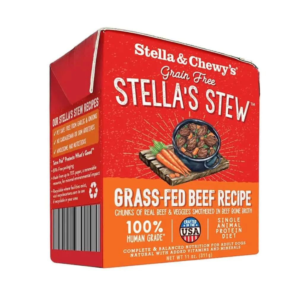 Stella & Chewy's Stella Stew Wet Dog Food - 11oz Tetra Pak | Grain-Free, High-Protein Meal for Adult Dogs | Perfect for Travel, Camping & On-the-Go Feeding