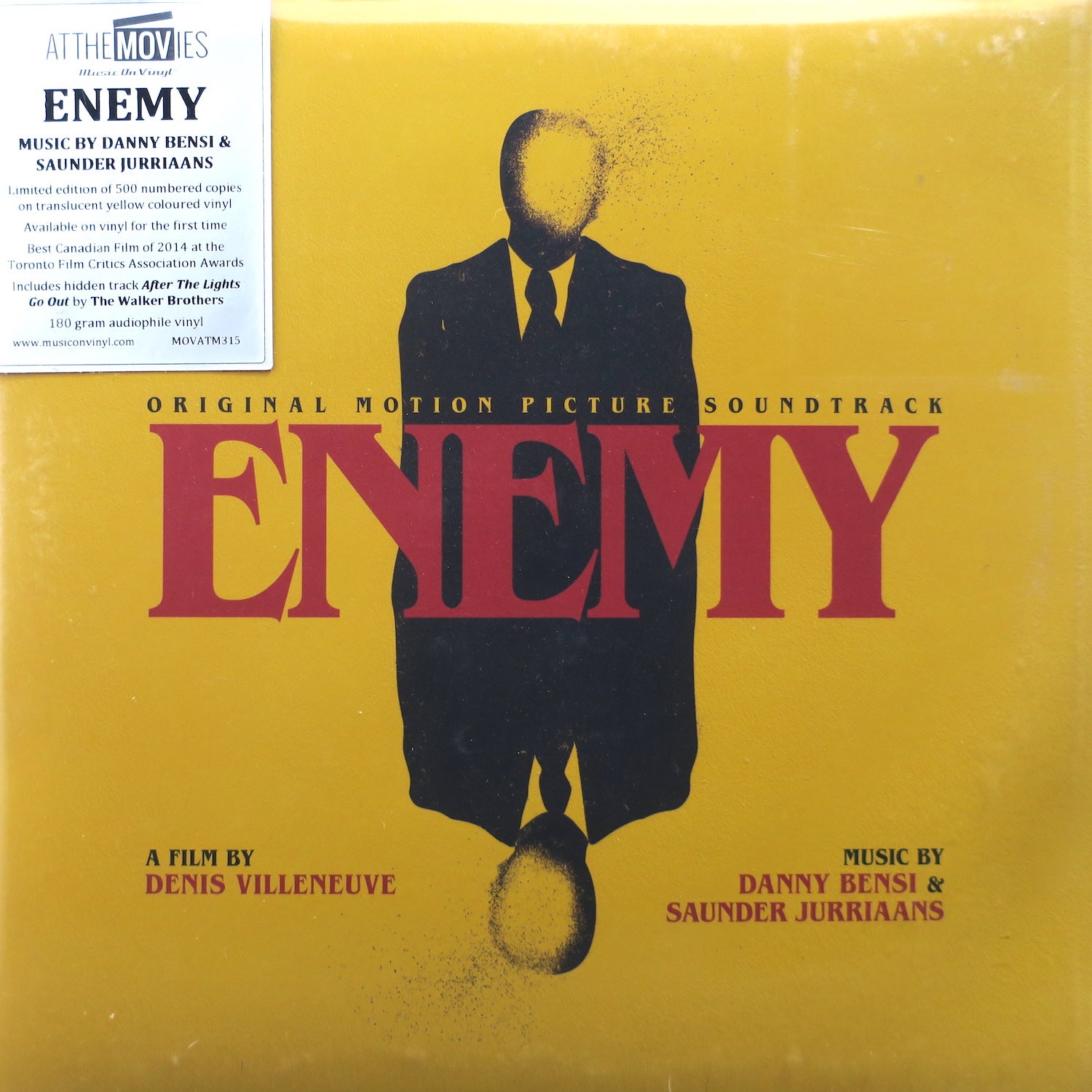 ENEMY Movie Soundtrack by Denis Villeneuve - Limited Edition 180g Yellow Vinyl 2LP Record - Perfect for Film Collectors & Audiophiles