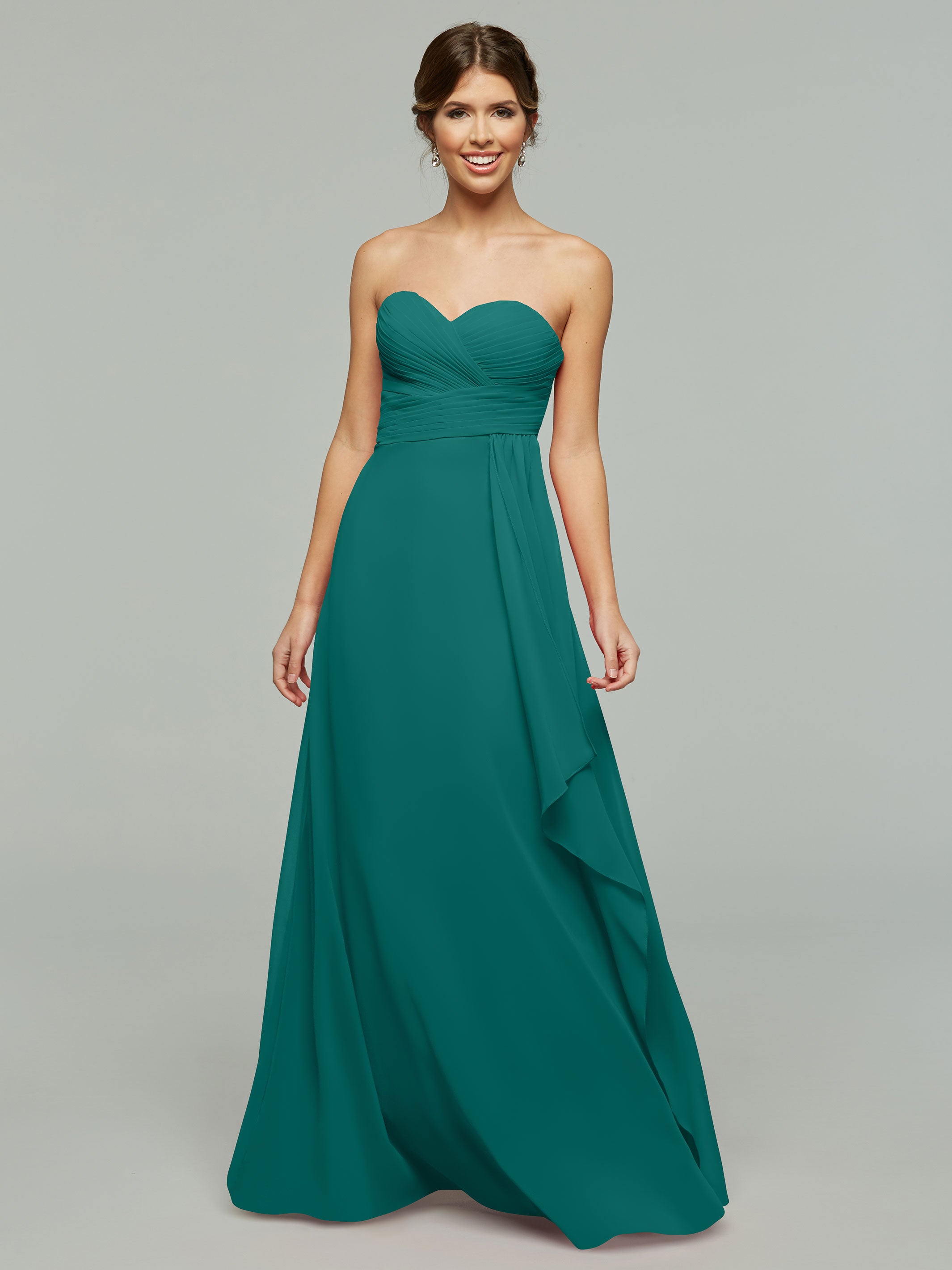 Elegant 80046 Chiffon Sheath Bridesmaid Dress with Sweetheart Neckline - Perfect for Weddings, Formal Events & Evening Parties