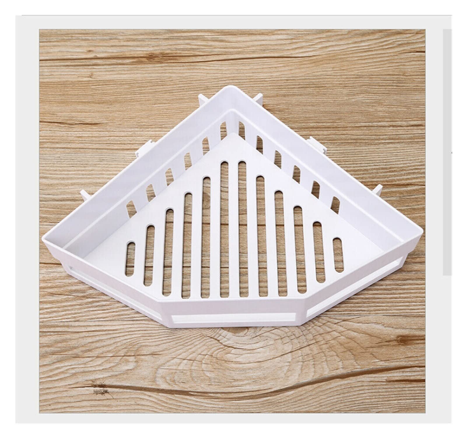 ZXLLO Plastic Triangle Shower Shelf - No Drill Bathroom Storage Organizer, White - Space-Saving Shower Caddy for Bath Essentials, Toiletries & Cosmetics - Perfect for Small Bathrooms, Apartments & Dorm Rooms