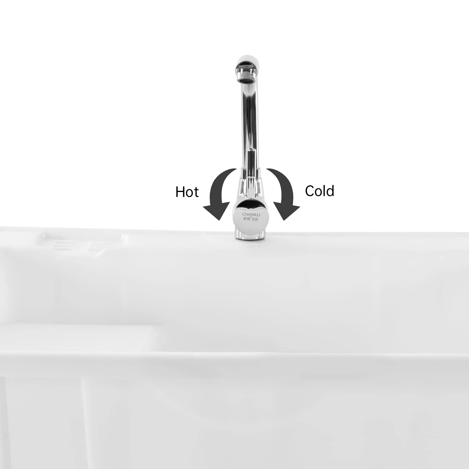 **Freestanding Plastic Laundry Sink with Faucet & Storage Shelf – Durable Utility Tub for Laundry Room, Garage, Basement & Outdoor Use – White (Indoor/Outdoor Wash Tub for Cleaning, Gardening & DIY Projects)**