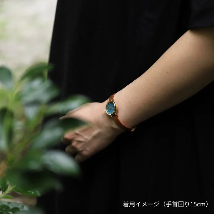 Elegant Azurite Women's Wristwatch - Japanese Handmade Green & Blue Watch for Daily Wear, Office & Special Occasions