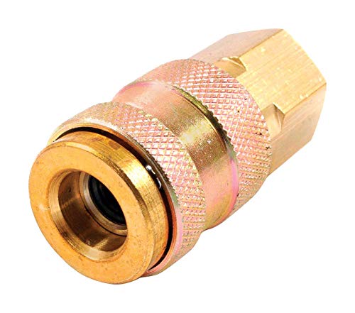 0.25 in. x 0.25 in. Brass Universal Coupler with Female NPT Thread - Perfect for Plumbing, Hydraulic Systems, and DIY Home Repairs