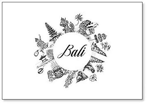 Hand Drawn Bali Themed Fridge Magnets - Sketch Style Decorative Magnets for Refrigerators, Whiteboards & Office Use - Perfect for Travel Lovers & Home Decor