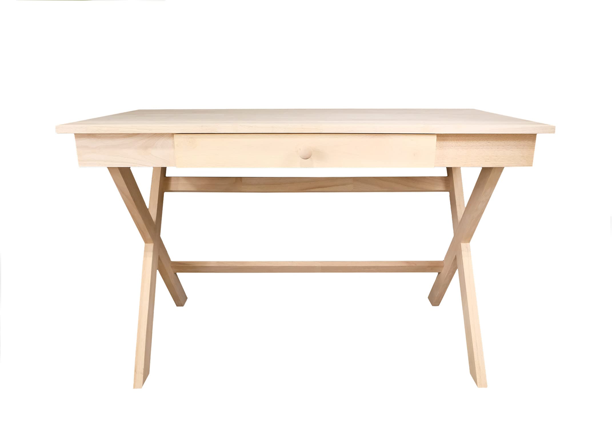 REMO Solid Wood Desk with Drawer - Sturdy X-Leg Design Home Office Desk for Study, Work & Gaming - Modern Writing Table for Small Spaces & Dorm Rooms