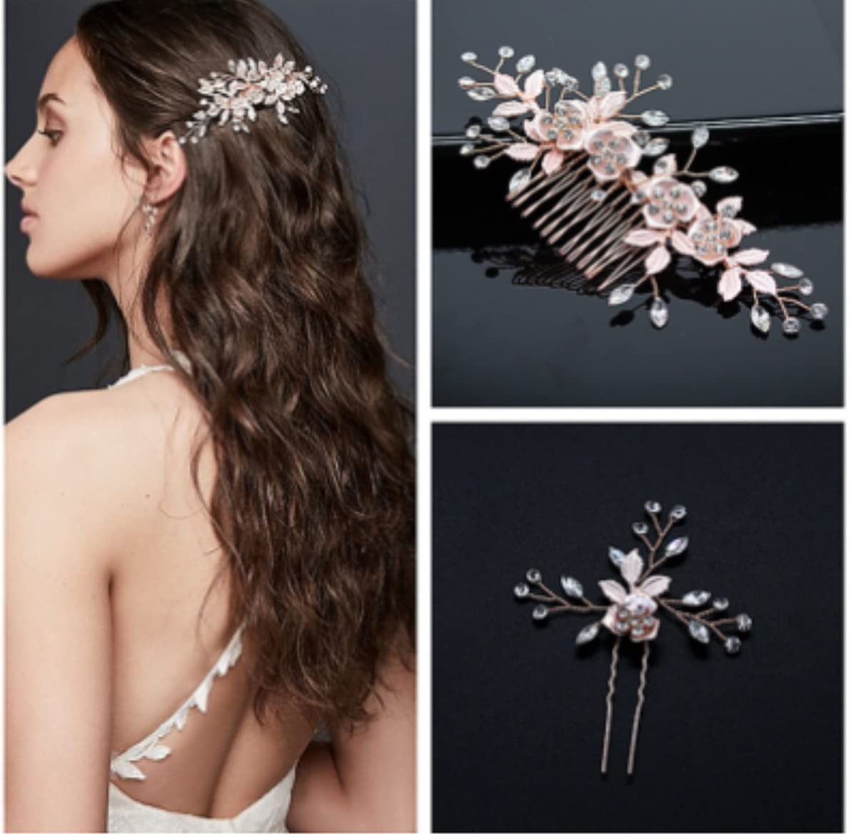 Elegant Bridal Hair Comb with Pearls & Crystals - Alloy Wedding Hair Clip Side Comb for Brides - Perfect for Weddings, Prom, and Formal Events
