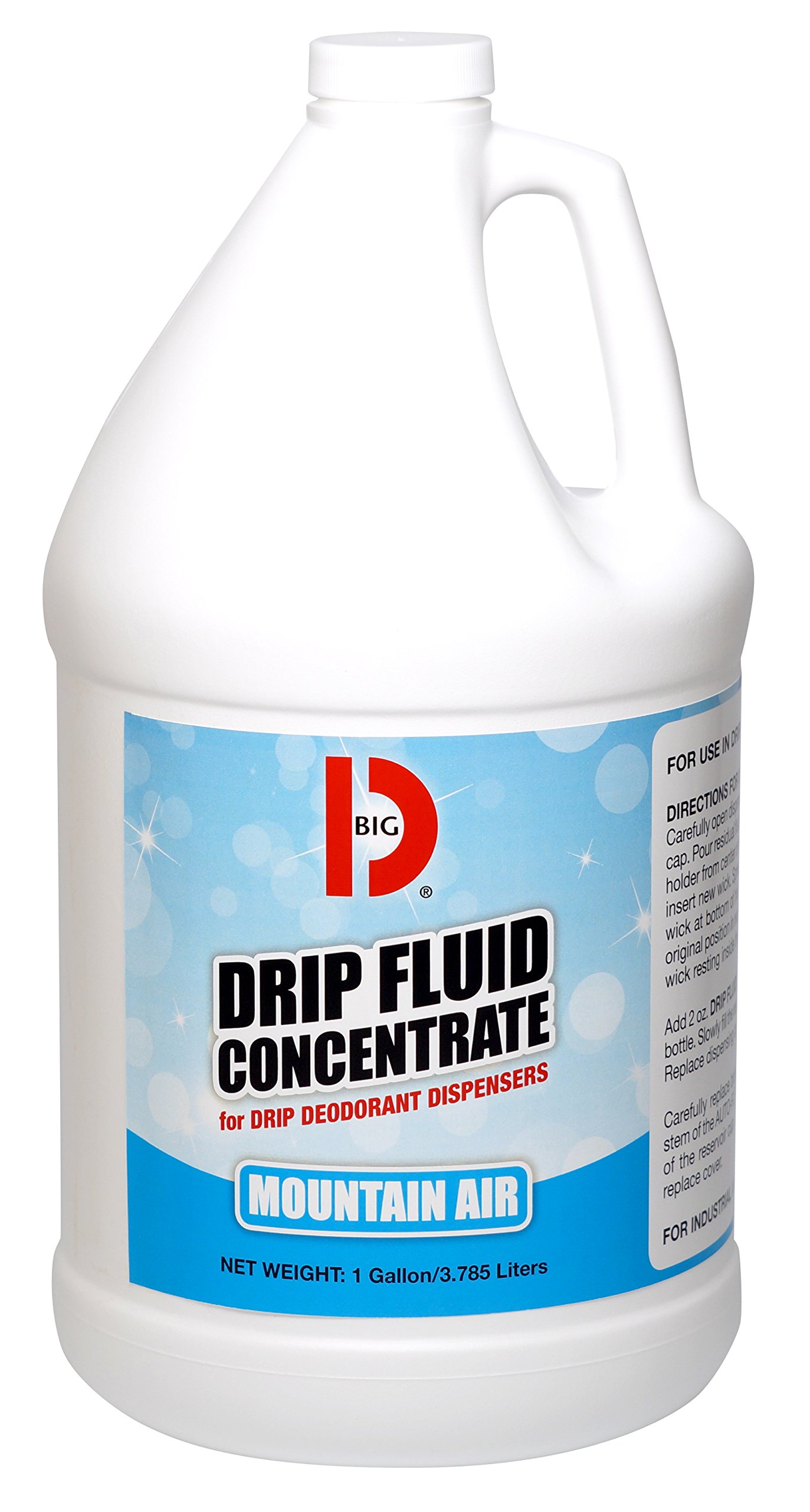 Big D 1591 Drip Fluid Concentrate - Mountain Air Scent, 1 Gallon (4-Pack) | Odor Neutralizer for Urinals & Toilet Bowls | Ideal for Commercial Restrooms, Public Washrooms & Hospitality Facilities