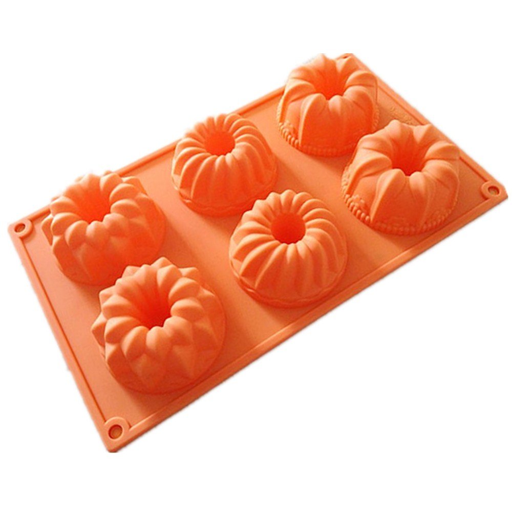 Allforhome 6-Piece Lily Gollum Halloween Pumpkin Silicone Baking Molds - Cupcake Pans, Muffin Cups & Soap Molds for DIY Cake Decorating, Bath Bombs & Halloween Party Treats